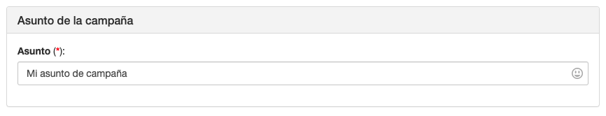 Añade un asunto creando campañas de email marketing - SMS Perception