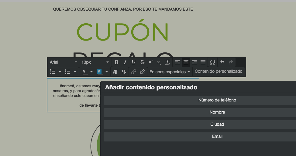 Añade campos personalizados en tus campañas de email marketing - SMS Perception