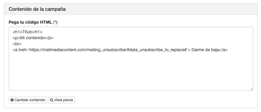 Añade tu propio HTML en campañas de email marketing - SMS Perception