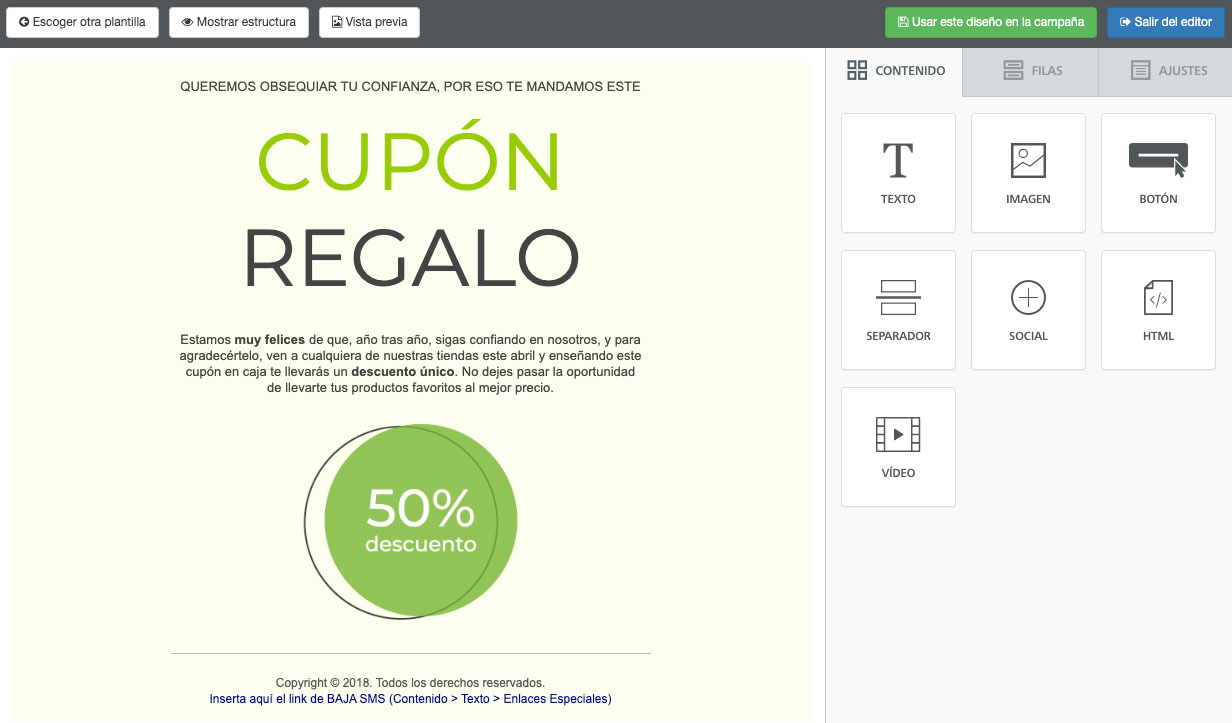 Diseña el contenido creando campañas de email marketing - SMS Perception