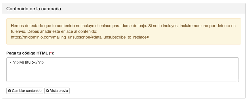 Añade enlace de baja a tus campañas de email marketing con custom HTML- SMS Perception
