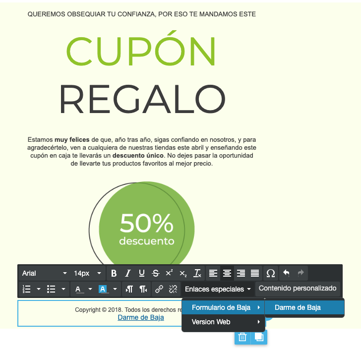 Añade el formulario de baja en tus envíos email- SMS Perception