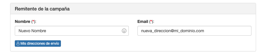 Crear una dirección de envío para Email desde Campañas - SMS Perception