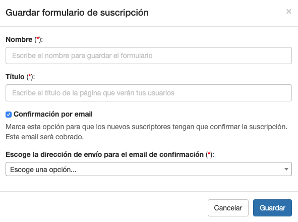 Puedes habilitar la confirmación por email en tu formulario de suscripción - SMS Perception
