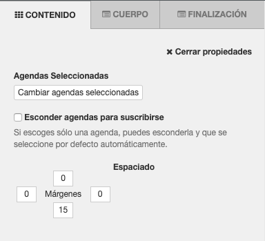 Puedes esconder las agendas si solo hay una seleccionada - SMS Perception