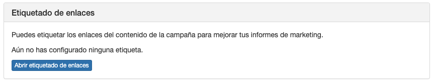 Panel de Etiquetado de enlaces - SMS Perception